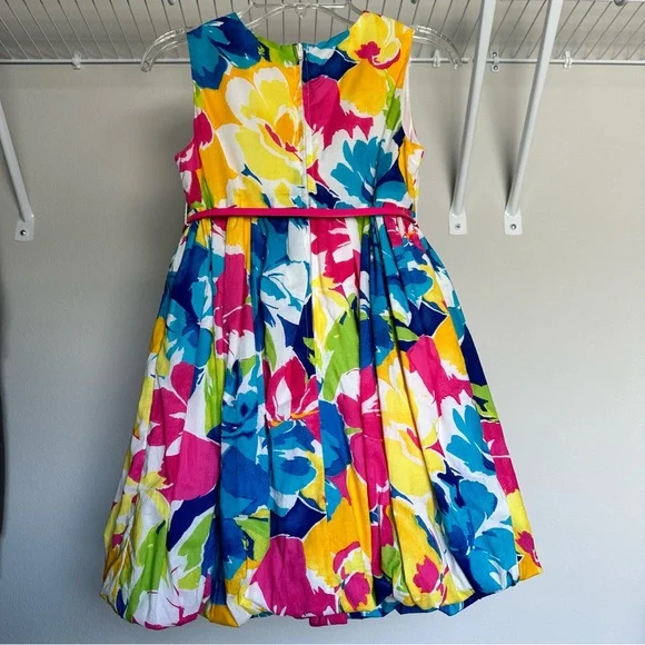 The Children’s Place 100% cotton dress fully lines w/white cotton pink belt 8 - Picture 3 of 4